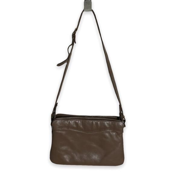 Etienne‎ Aigner Taupe Brown Shoulder Bag Accordian Purse Lots of Pockets - Picture 8 of 9